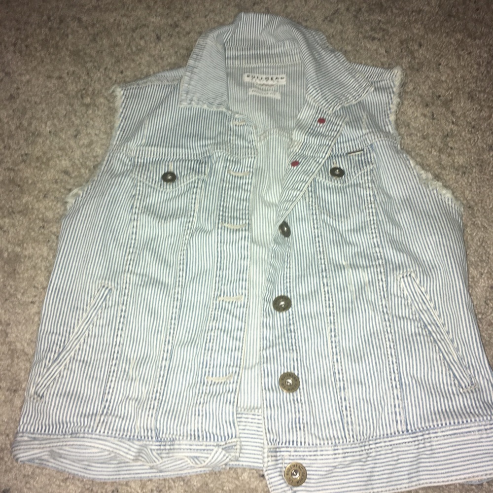 Bullhead striped denim vest
